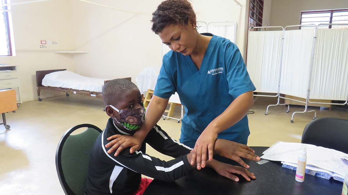 Patient receiving physiotherapy care